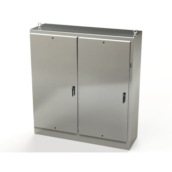 3 Point Latch with Coinproof/Padlock Handle Electrical Enclosures, 84 in H, 24 in D, 77-3/4 in W